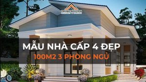TOP 20 mẫu nhà cấp 4 đẹp 100m2 3 phòng ngủ tiện nghi nhất 2024