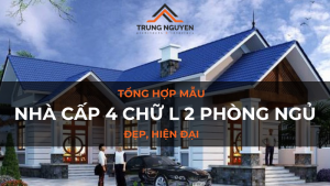 Nhà cấp 4 chữ L 2 phòng ngủ đẹp, hiện đại