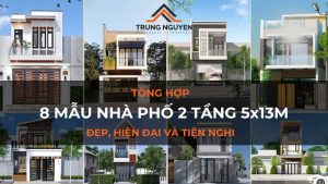 8 mẫu nhà phố 2 tầng 5x13m