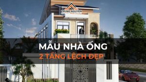 Mẫu nhà ống 2 tầng lệch đẹp