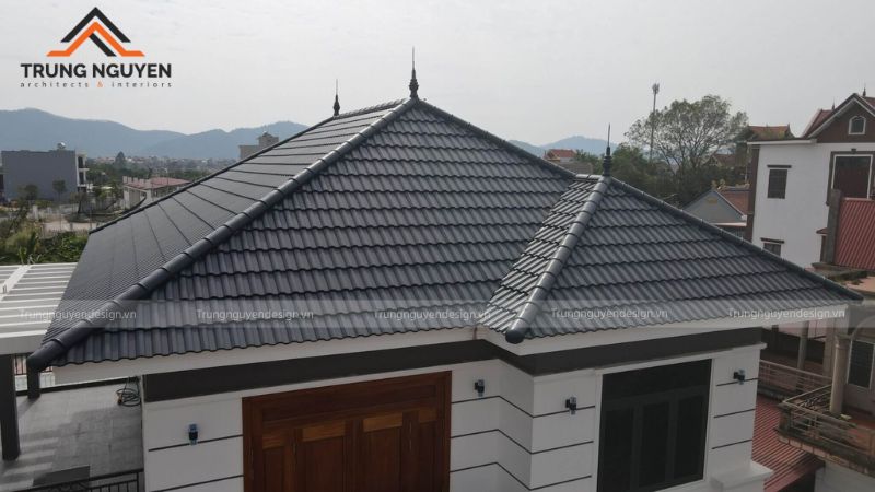 Độ dốc hợp lý tạo nét kiến trúc đặc trưng cho biệt thự mái Nhật