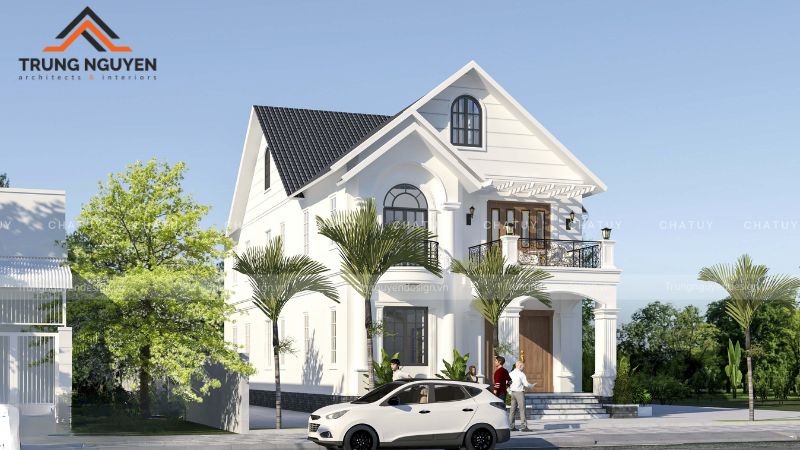 Độ dốc lớn của mái Thái giúp công trình trở nên bề thế