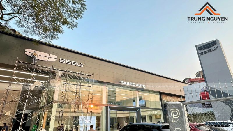 Dự án showroom ô tô Geely do Trung Nguyên Design thực hiện