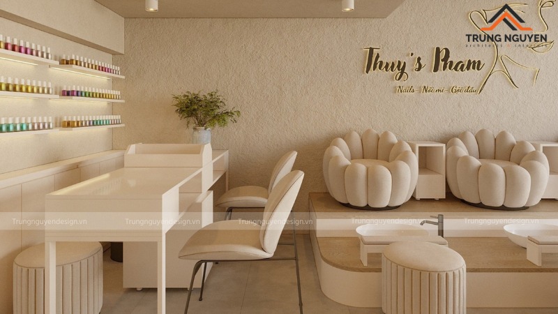 Tiệm nail theo phong cách tối giản tận dụng tối đa công năng