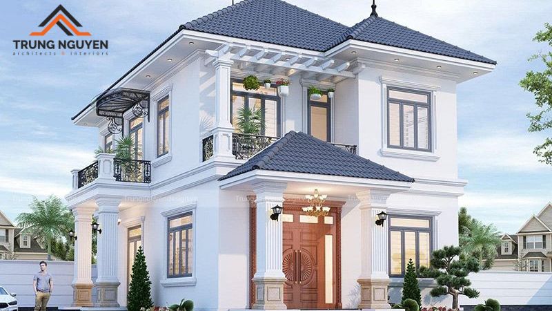 Mẫu nhà 2 tầng mái Nhật tạo cảm giác rộng thoáng