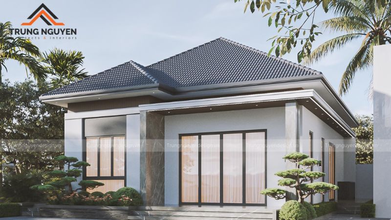 Nhà mái Nhật sử dụng màu trắng – xám hợp mệnh Kim, mang lại sự thanh lịch