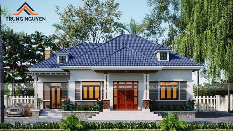 Sự kết hợp màu ngói và sơn tường theo phong thủy tạo nên vẻ đẹp tinh tế