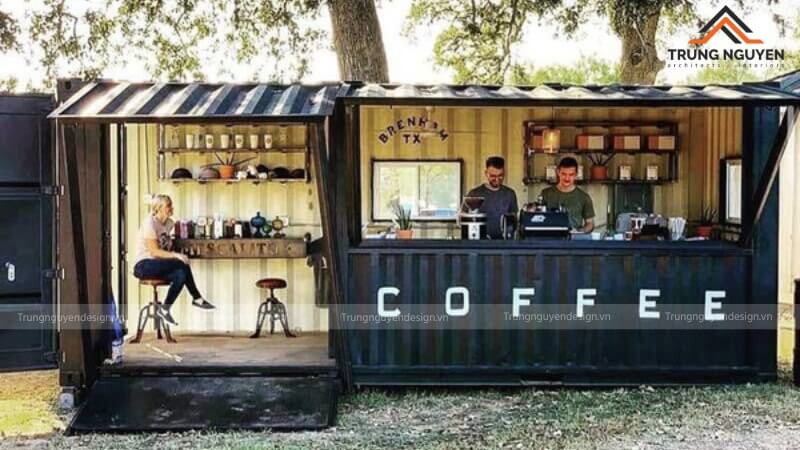 Một góc trang trí đậm chất vintage bên trong quán cafe container