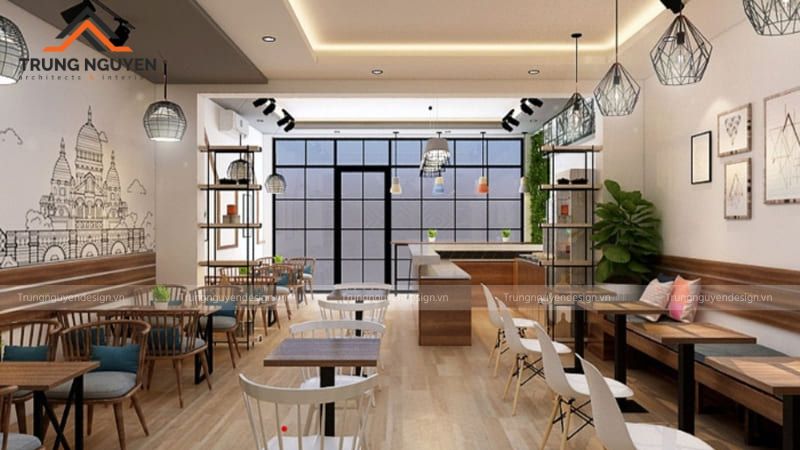 Nội thất thiết kế theo kích thước thực tế giúp quán cafe nhỏ vừa vặn