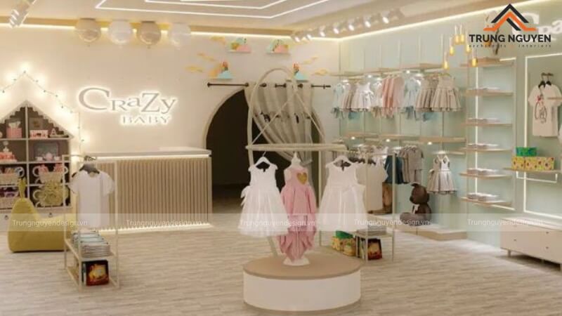 Shop thời trang trẻ em được thiết kế chuyên nghiệp sẽ thu hút khách hàng rất dễ dàng