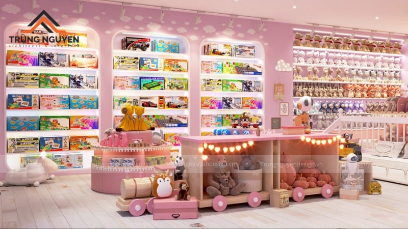 Cửa hàng đồ chơi với pastel là màu chủ đạo