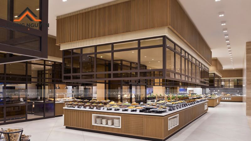 Thiết kế chú trọng trải nghiệm khách hàng ngay từ khi bước vào nhà hàng buffet