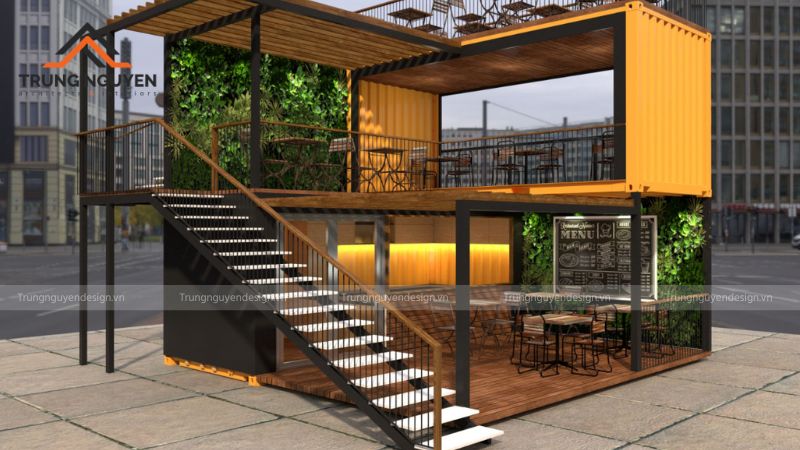 Mẫu bản vẽ 3D tổng thể nhà hàng khung thép, sử dụng trong hồ sơ xin phép xây dựng và thi công