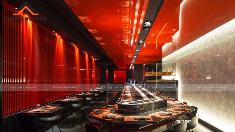 Thiết kế nhà hàng sushi nhỏ mang phong cách Nhật Bản hiện đại, tinh tế và thoáng đãng