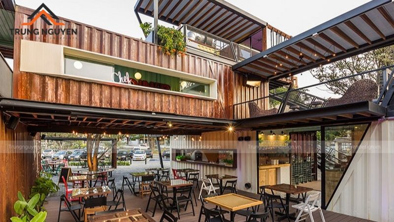 Không gian cafe Industrial kết hợp giữa nét gai góc và sự tinh giản hiện đại