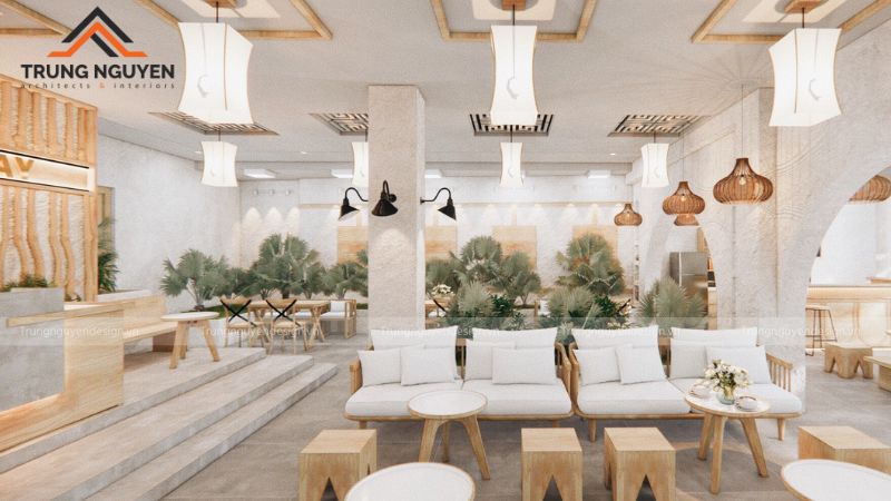Thiết kế quán cafe 2 tầng với tầng trên yên tĩnh, lý tưởng cho đọc sách và làm việc