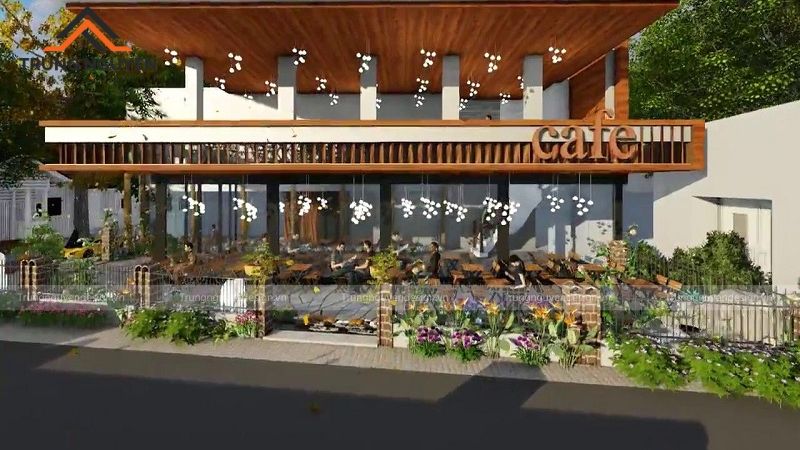Quán cafe hiện thực hóa ý tưởng thiết kế với bản vẽ 3D