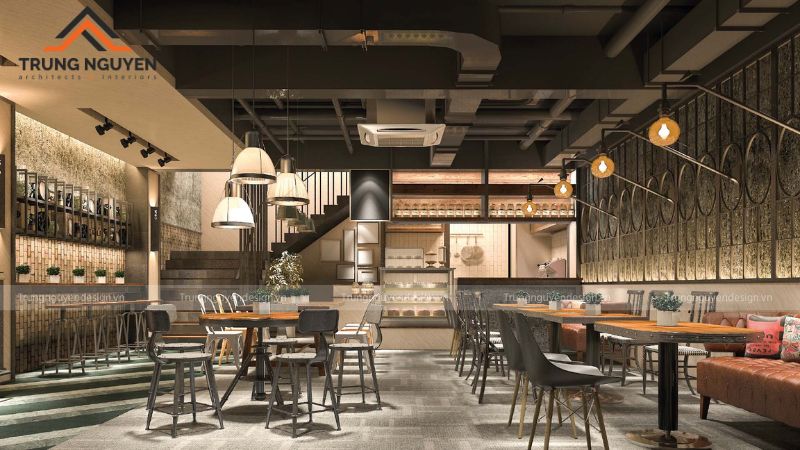 Không gian quán cafe máy lạnh được thiết kế chuyên nghiệp mang lại trải nghiệm thoải mái