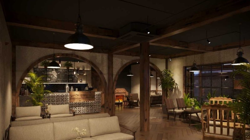 Các loại vật liệu trong quán cafe mộc